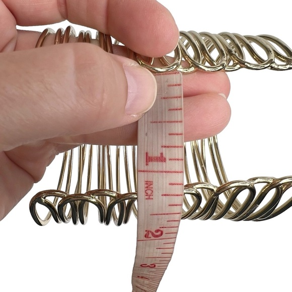 Gold Tone Super Wide Open Wire Coil Cuff Bracelet - Picture 10 of 11